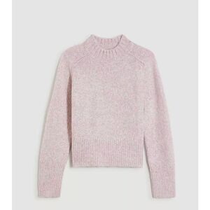 Ann Taylor Mock Neck Wool Blend Pink Sweater Small